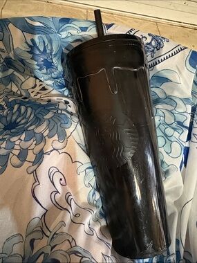 Starbucks Black Embossed Tumbler with Straw